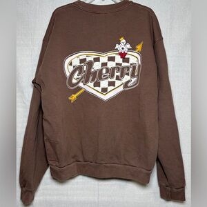 Cherry LA Cupid Mens Streetwear Sweatshirt Size Large Brown
